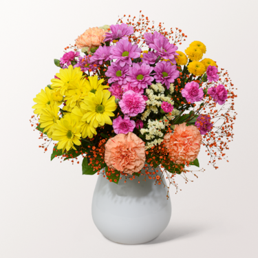 Blumenstrauß Sommergarten mit Vase & Ferrero Giotto 3er