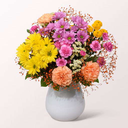 Flower Bouquet Sommergarten with vase & 3 Ferrero Giotto