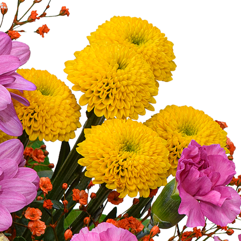 Flower Bouquet Sommergarten with vase & 3 Ferrero Giotto