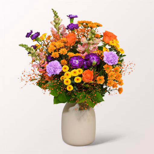 Blumenstrauß Bunter Sommer mit Vase & Ferrero Giotto 3er