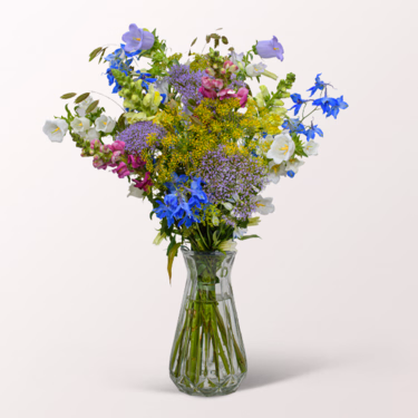 Blumenstrauß Sommerglück mit Vase & Ferrero Giotto 3er