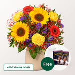 Flower Bouquet Sommerlichter with 2 Cinema Tickets & vase