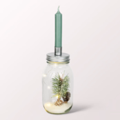 Winterly Decorative Glass with Candle Holder