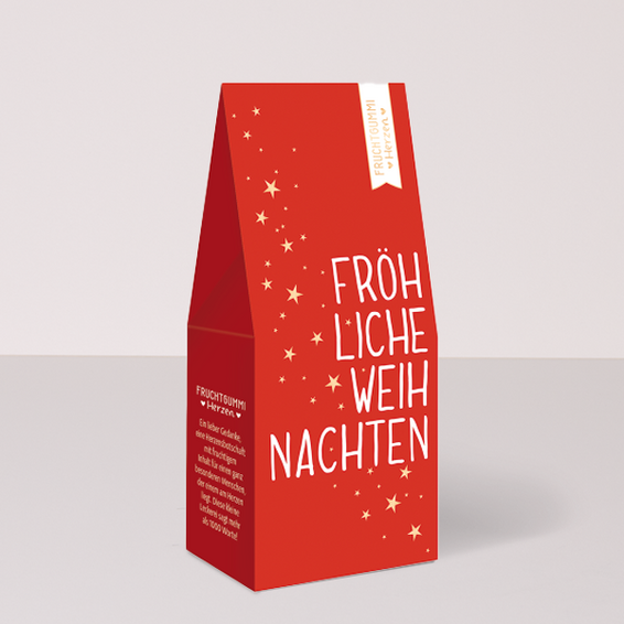 Fruchtgummi Herzen „Fröhliche Weihnachten“ (70 g)