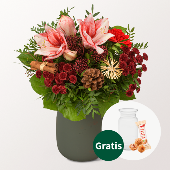 Blumenstrauß Wintermelodie mit Vase