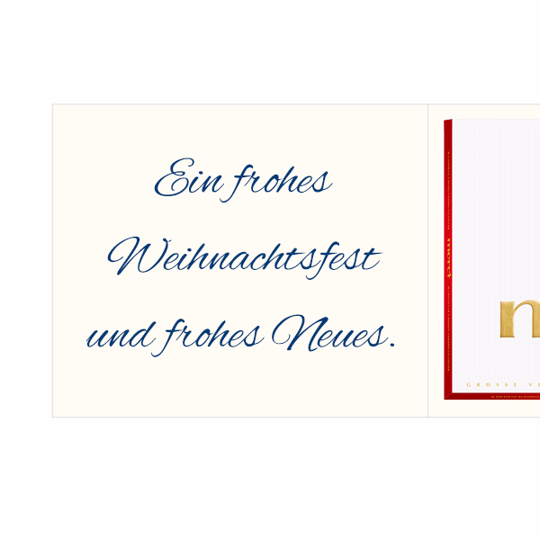 Persönliche Grußkarte mit Merci: Frohe Weihnachten (250 g)