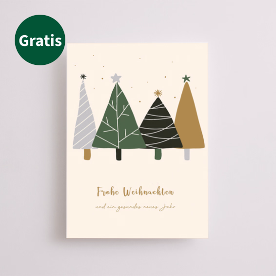 Motivkarte „Frohe Weihnachten und ein gesundes neues Jahr“