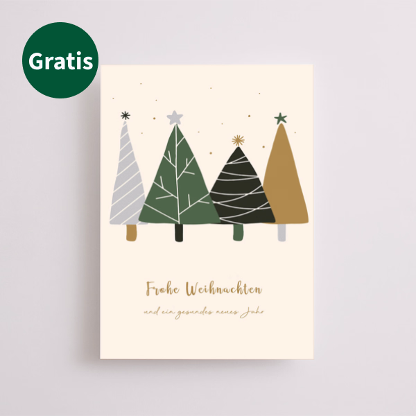 Motivkarte „Frohe Weihnachten und ein gesundes neues Jahr“