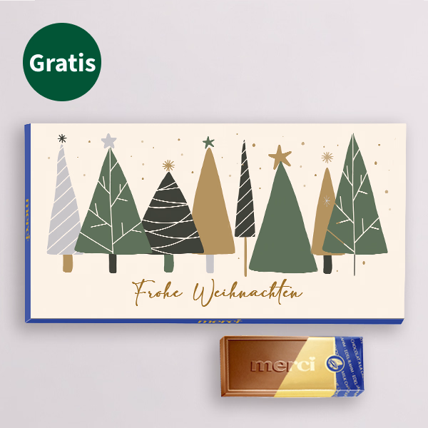 Blumenstrauß Winterlichtung mit Vase & Merci & Motivkarte