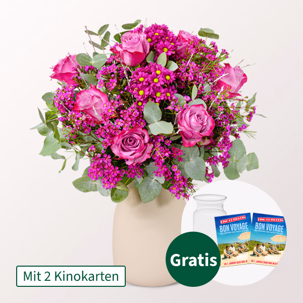 Blumenstrauß Sensation mit 2 Kinokarten & Vase