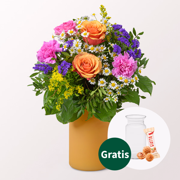 Blumenstrauß Frühlingslaune mit Vase