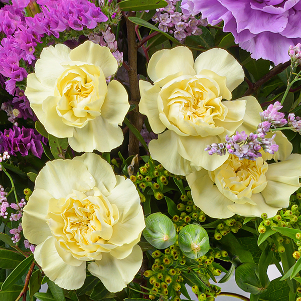Blumenstrauß Frühlingshauch mit Vase & Ferrero Giotto 3er