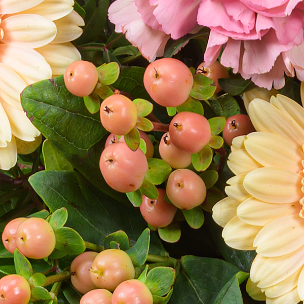 Blumenstrauß Poesie mit Vase & Ferrero Giotto 3er