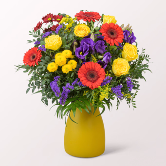 Premiumstrauß Blütenromanze mit Premiumvase