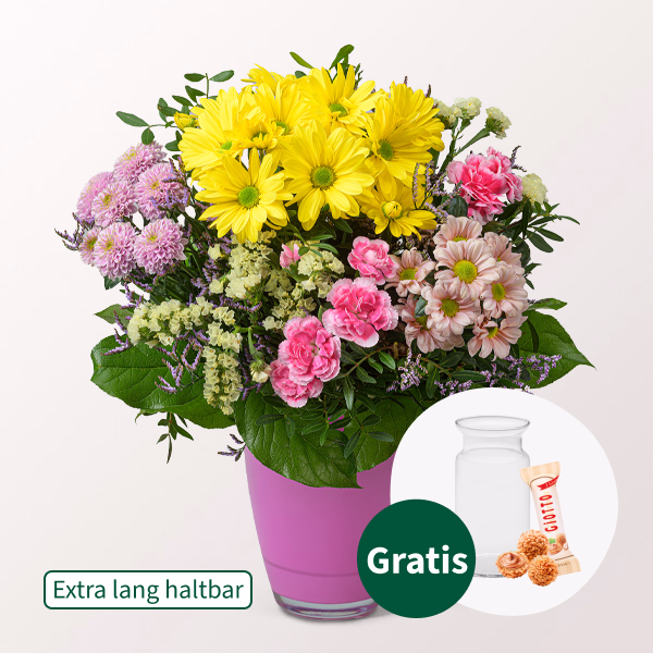 Blumenstrauß Frühlingsschatz mit Vase