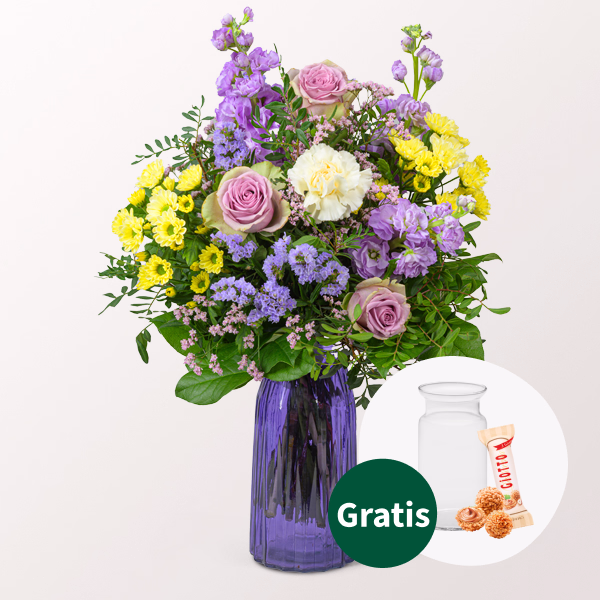 Blumenstrauß Frühlingserwachen mit Vase