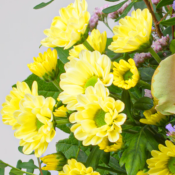 Flower Bouquet Frühlingserwachen with vase & 3 Ferrero Giotto