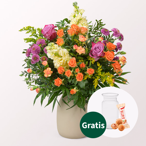 Blumenstrauß Frühlingsgarten mit Vase