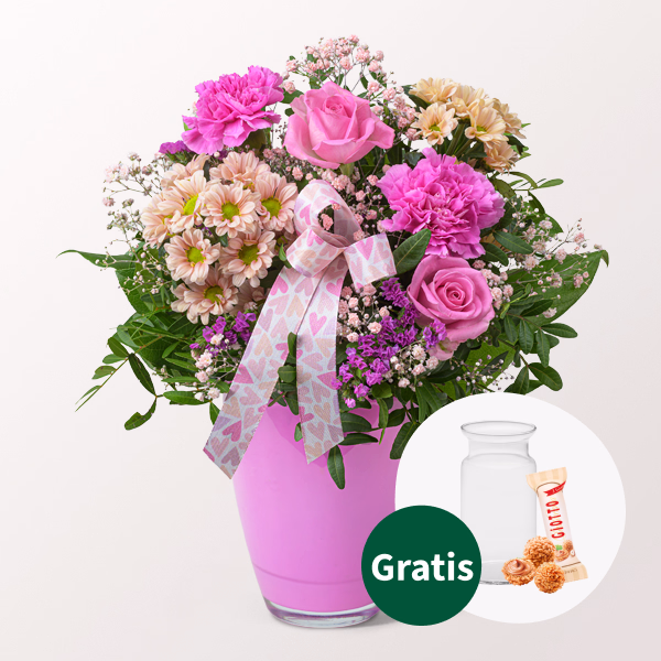 Blumenstrauß Herzensgruß mit Vase