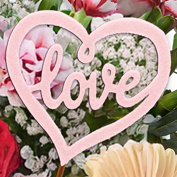 Blumenstrauß Herzenswunsch mit Vase & Ferrero Giotto 3er