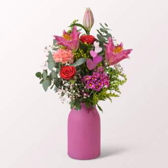 Flower Bouquet Poesie with vase & 3 Ferrero Giotto