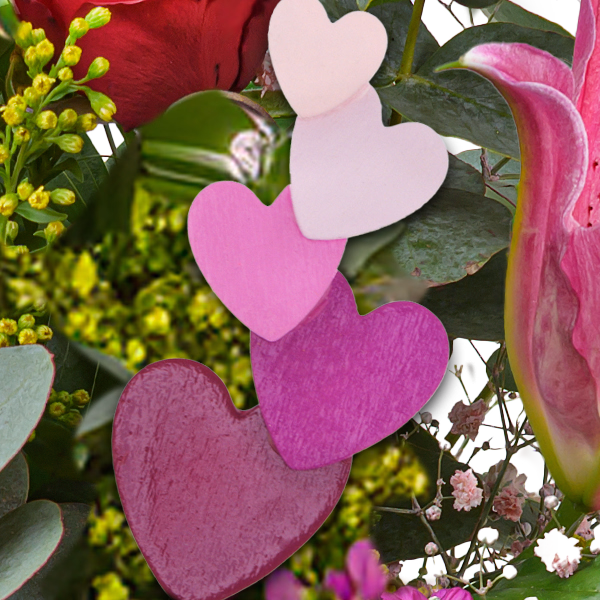 Flower Bouquet Poesie with vase & 3 Ferrero Giotto