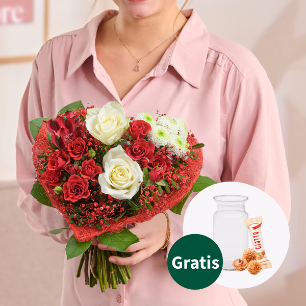 Blumenstrauß Liebesbeweis mit Vase