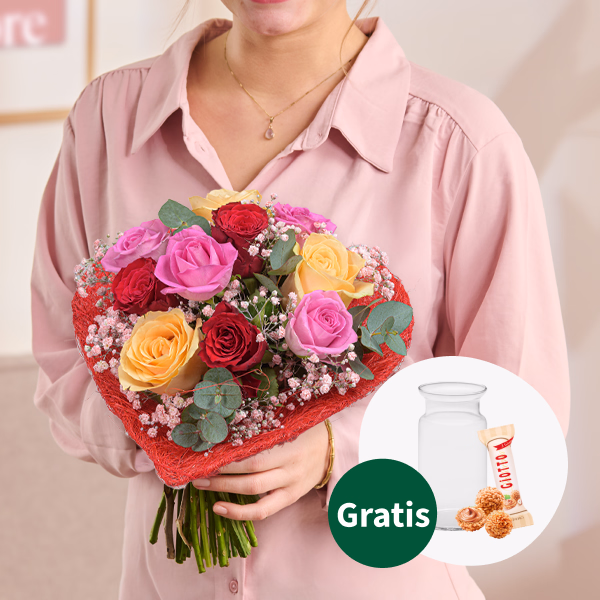 Rosenstrauß Rosentraum mit Vase