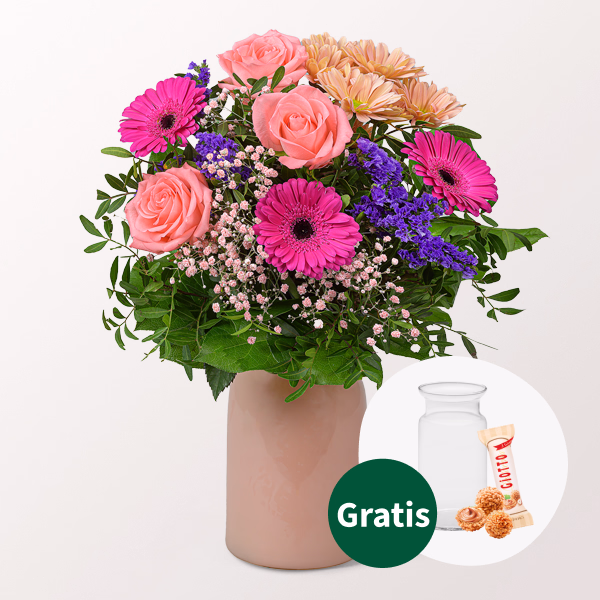 Blumenstrauß Frühlingsfreude mit Vase