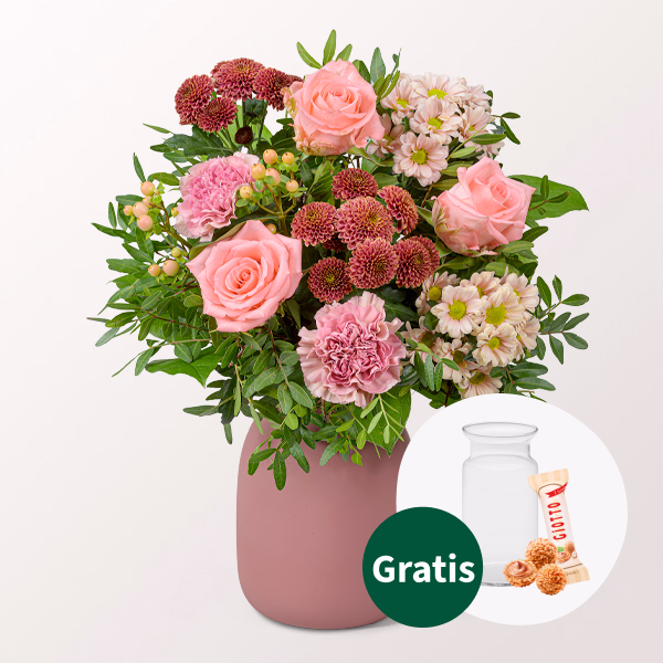 Blumenstrauß Samtweich mit Vase