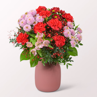 Flower Bouquet For Ever with vase & 3 Ferrero Giotto
