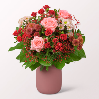 Blumenstrauß Rosentraum mit Vase