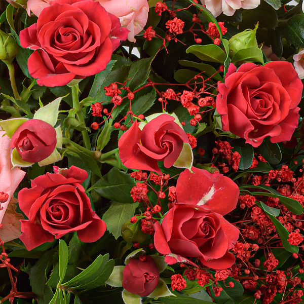 Flower Bouquet Rosentraum with vase & 3 Ferrero Giotto