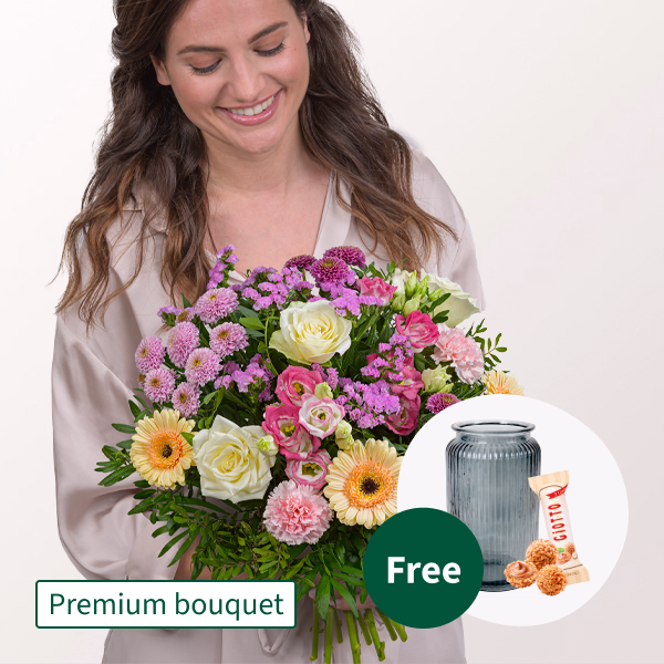 Premium Bouquet Wilde Liebe with Premium Vase