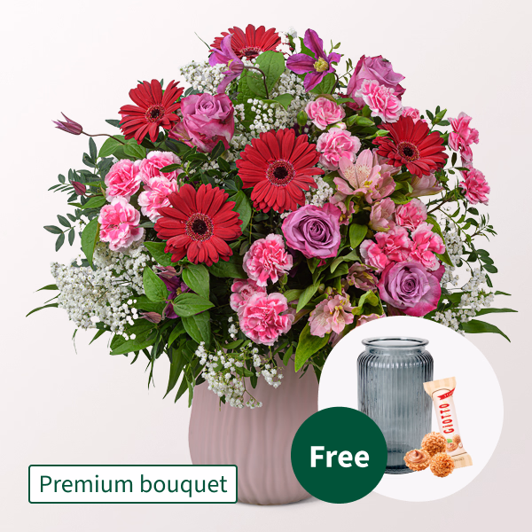 Premium Bouquet Liebeszauber with Premium Vase