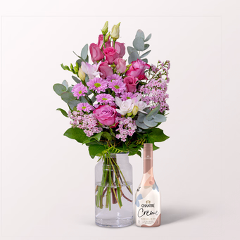 Blumenstrauß Liebesglück mit Vase & CHANTRÉ