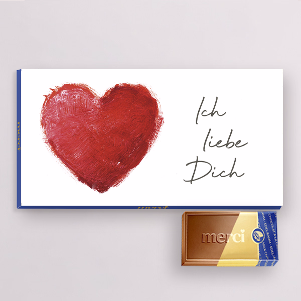 Merci with Banderole „Ich liebe dich“ (100 g)