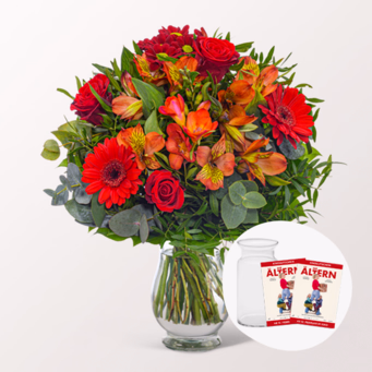 Flower Bouquet Blumensymphonie with 2 Cinema Tickets & vase