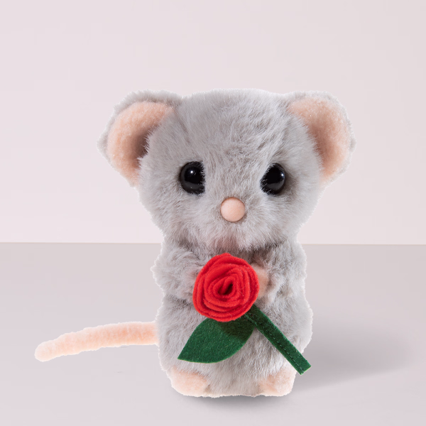 Mouse with rose (15 cm)