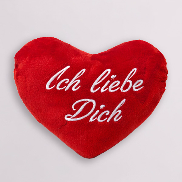 Plush heart „Ich liebe dich“ (12 cm)