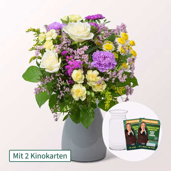 Blumenstrauß Frühlingshauch mit 2 Kinokarten & Vase