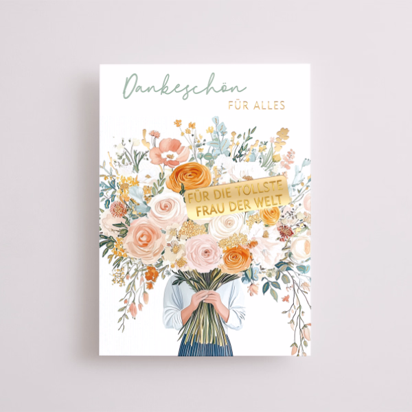 Motivkarte „Dankeschön für alles. Für die tollste Frau der Welt“