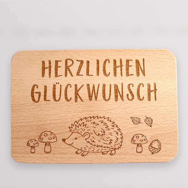 Frühstücksbrettchen „Herzlichen Glückwunsch“
