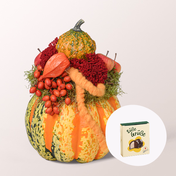 Arrangement Herbstleuchten mit Halloren Kugeln