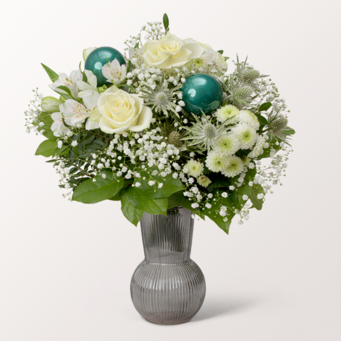 Flower Bouquet Sternstunde with vase & 3 Ferrero Giotto