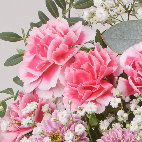 Blumenstrauß Wintermärchen mit Vase & Ferrero Giotto 3er