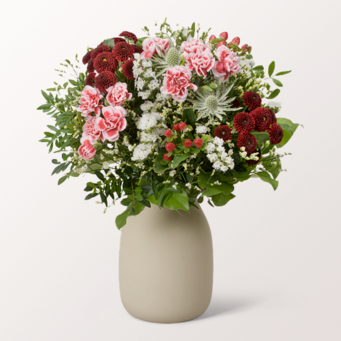 Blumenstrauß Winterlichtung mit Vase