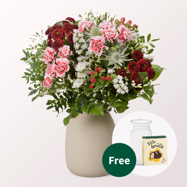 Flower Bouquet Winterlichtung with Halloren Balls & vase