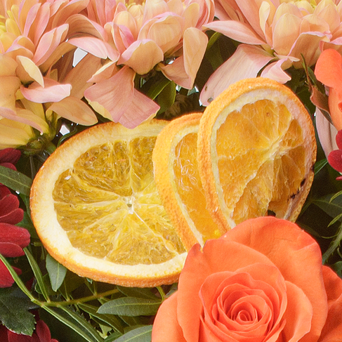 Blumenstrauß Wintergedicht mit Vase & Ferrero Giotto 3er