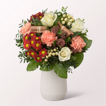 Flower Bouquet Winterbote with vase & 3 Ferrero Giotto